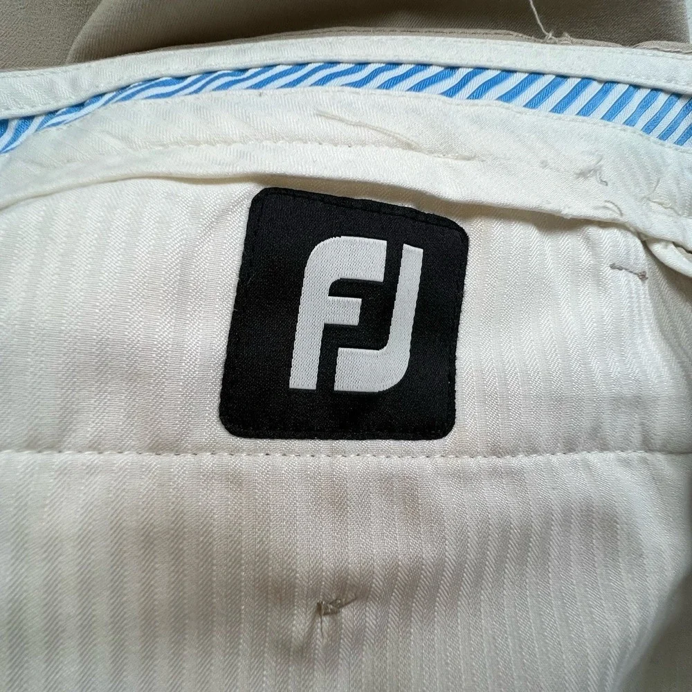 FootJoy Mens 35X31 Beige Straight Leg Performance Pants Golf READ
